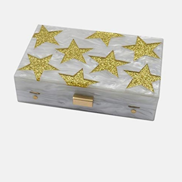 Ziggy Star Dust Clutch in White Marble - Picture 6 of 8